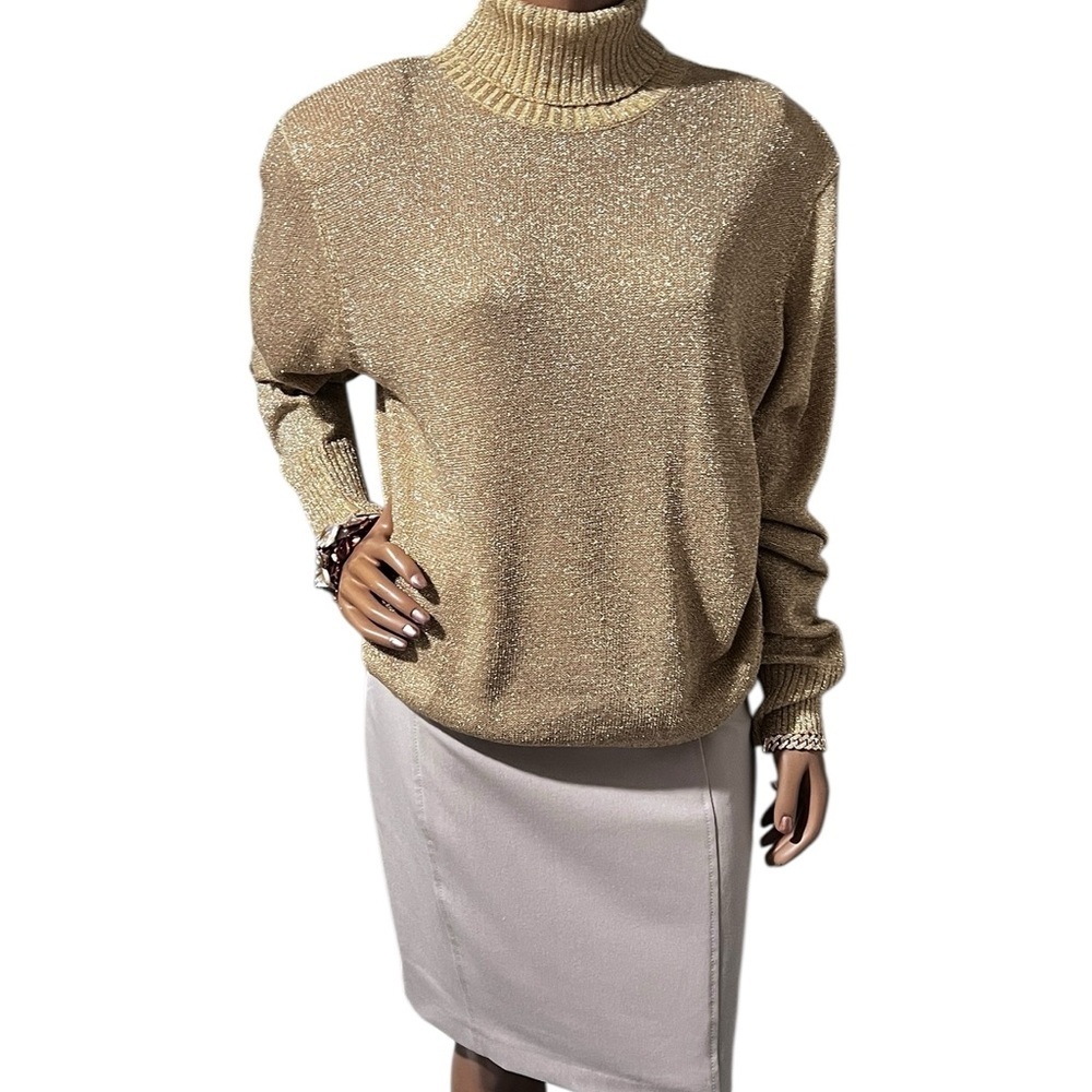Gold Turtleneck Sweater Westbound style Chic and Y2K Vibes. Excellent C ☑️ - Picture 8 of 10